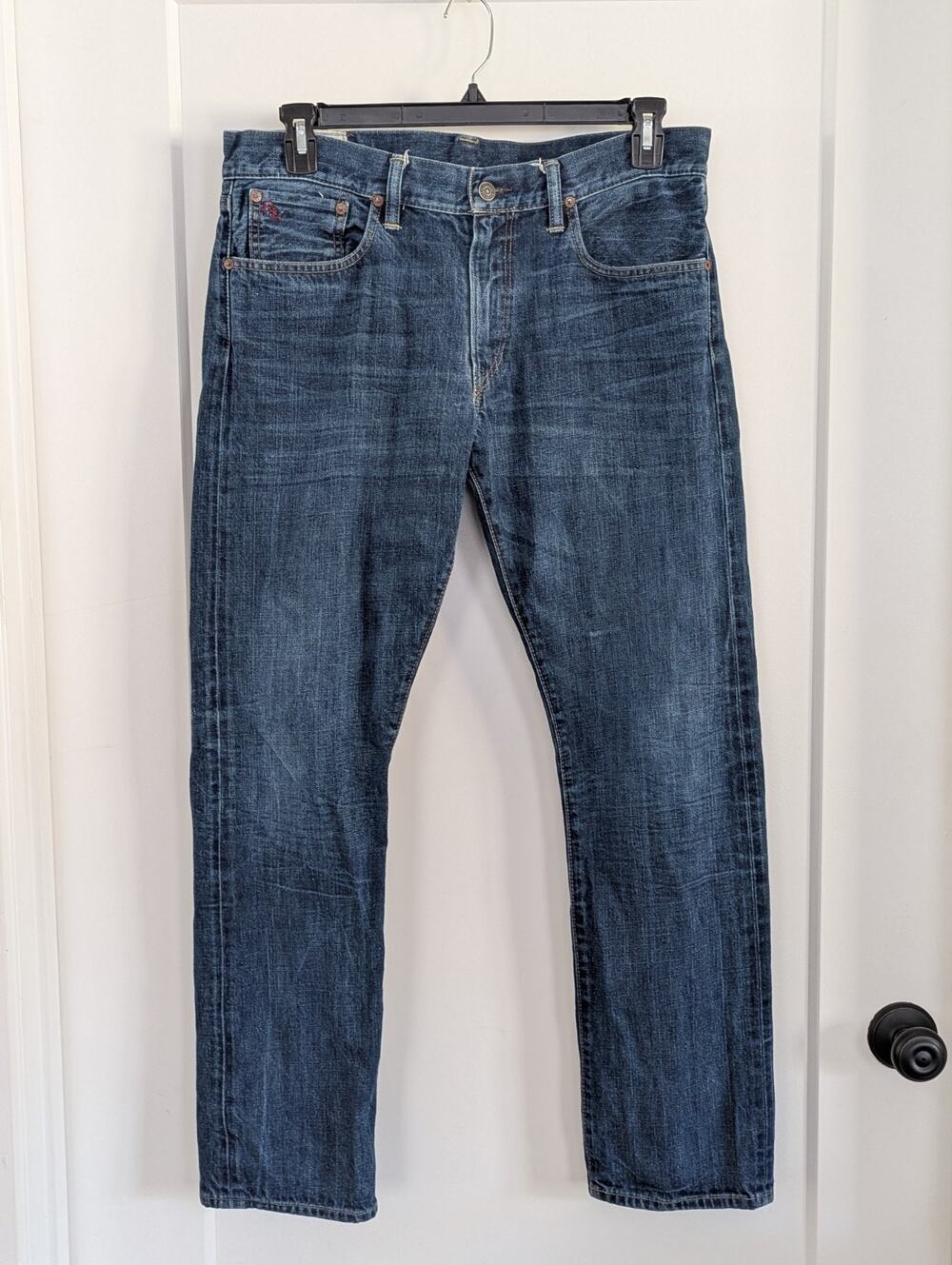 Vtg Ralph Lauren Polo Jeans Co Mens 34/30(36/31) Blue Straight Leg Dark Wash 90s